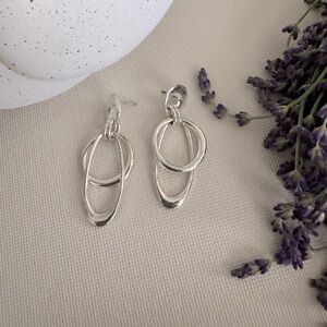 Joan Rivers Vintage Silver Tone Hoop Earrings